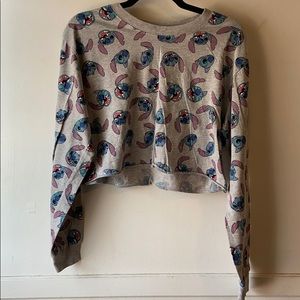 Disney Stitch Long Sleeve Crop Top